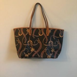 Ralph Lauren Caldwell Brown/Black Equestrian Bag
